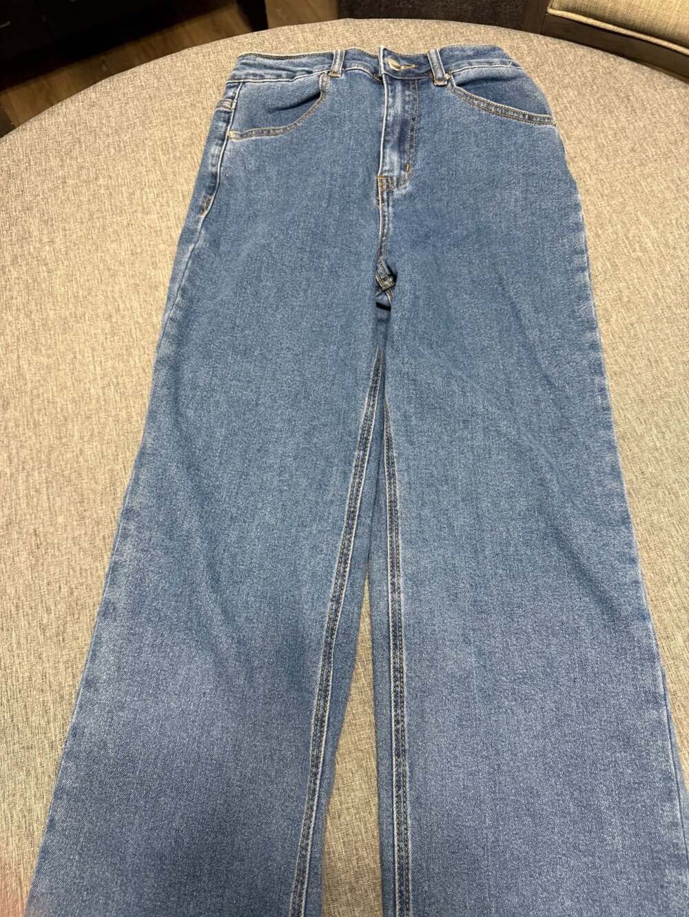 Fashion Nova Style Y812T Women's Blue Denim High Rise Wide Leg Jeans Size 5